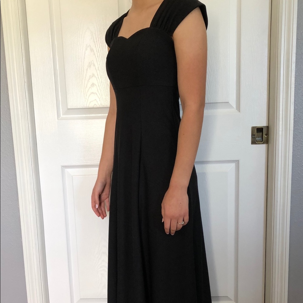 Black floor-length dress